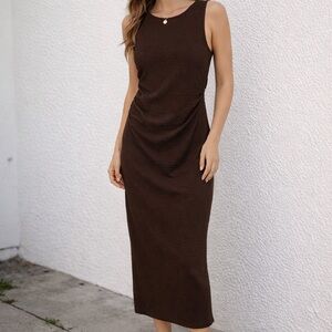 NWOT See You Monday Chocolate Brown Midi Dress